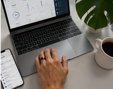 Professional using AxonRing at work